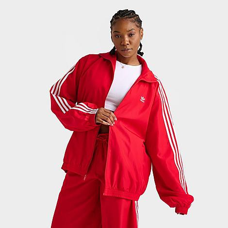adidas Women's Originals Adilenium Season 3 Oversized Track Top in Better Scarlet Size: Medium | JD Sports (US)