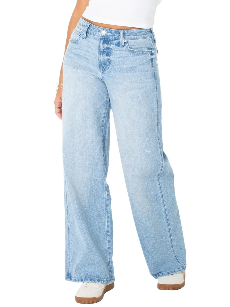 Celebrity Pink Women's and Women's Plus Baggy Wide Leg Jeans, Available in 30", 32", and 34" inse... | Walmart (US)