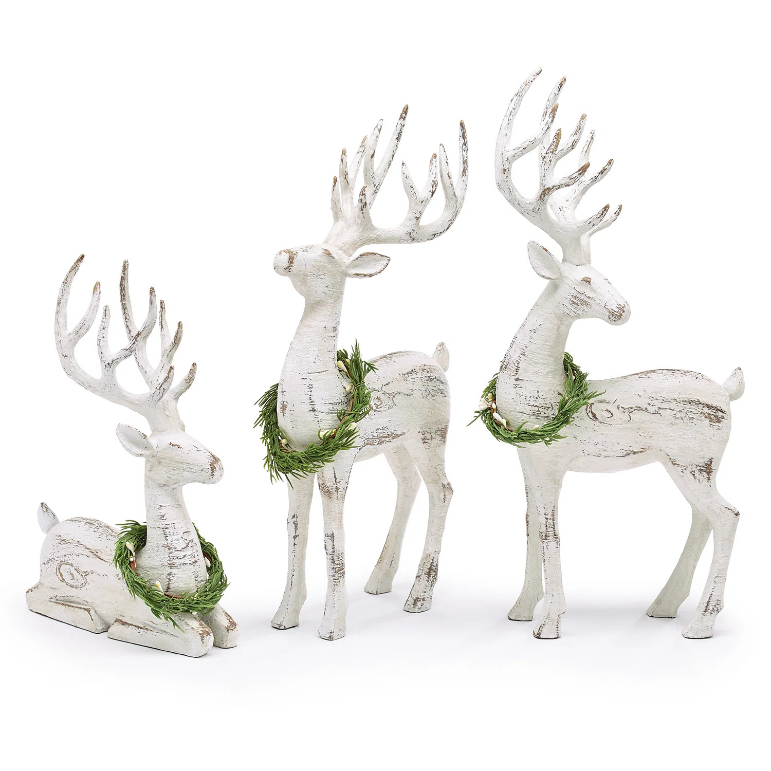 Whitewashed Deer Trio | Wayfair North America