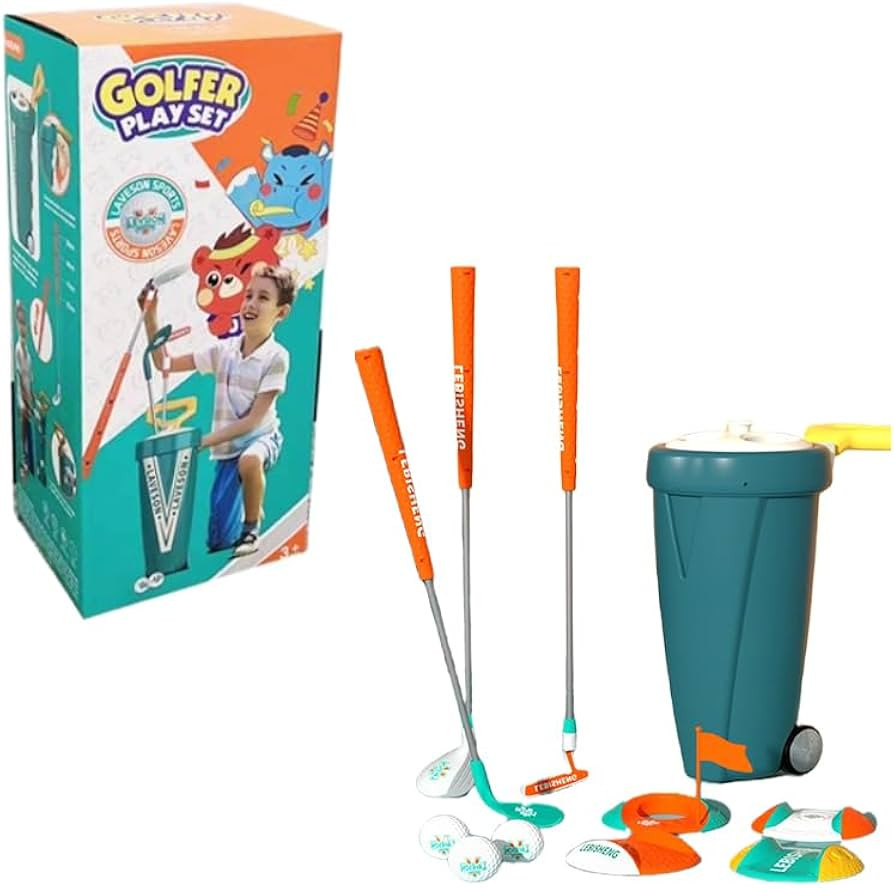 Kids Toddler Golf Set, Upgraded Kids Golf Cart，Unique Metal Golf Club Design, Indoor and Outdoo... | Amazon (US)