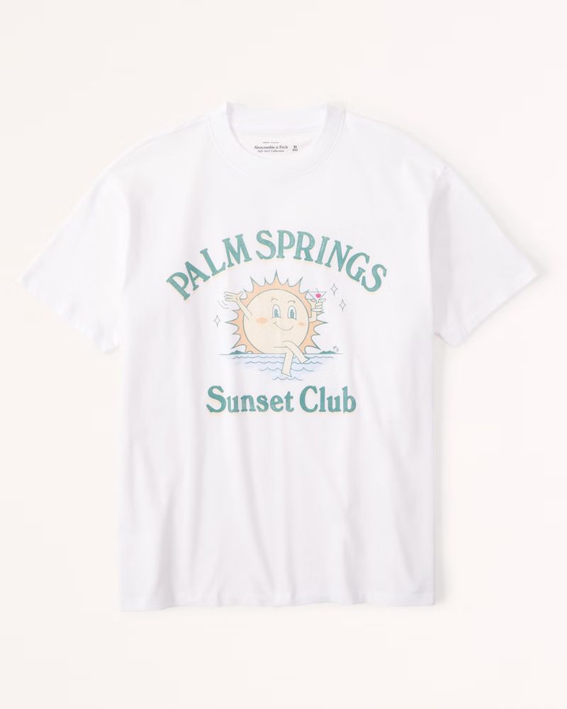 Oversized Boyfriend Palm Springs Graphic Tee | Abercrombie & Fitch (US)