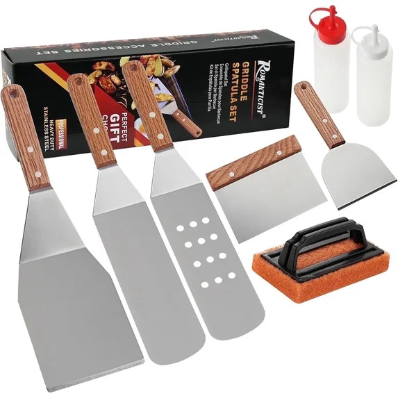ROMANTICIST 8Pc Griddle Accessories Kit - Stainless Steel Grill Spatula Set, Perfect Gift for Out... | Walmart (US)