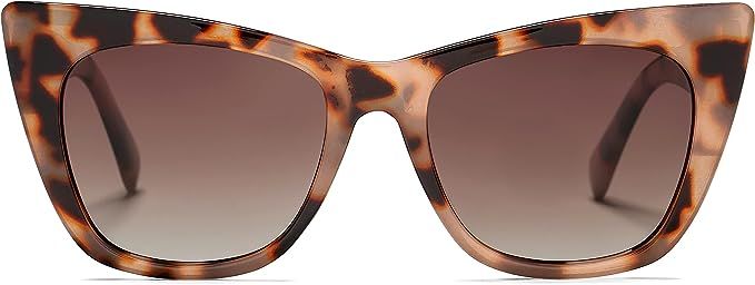 Vintage Retro Cat Eye Sunglasses Women, Square Cateye Polarized UV400 Protection Glasses with Fas... | Amazon (US)