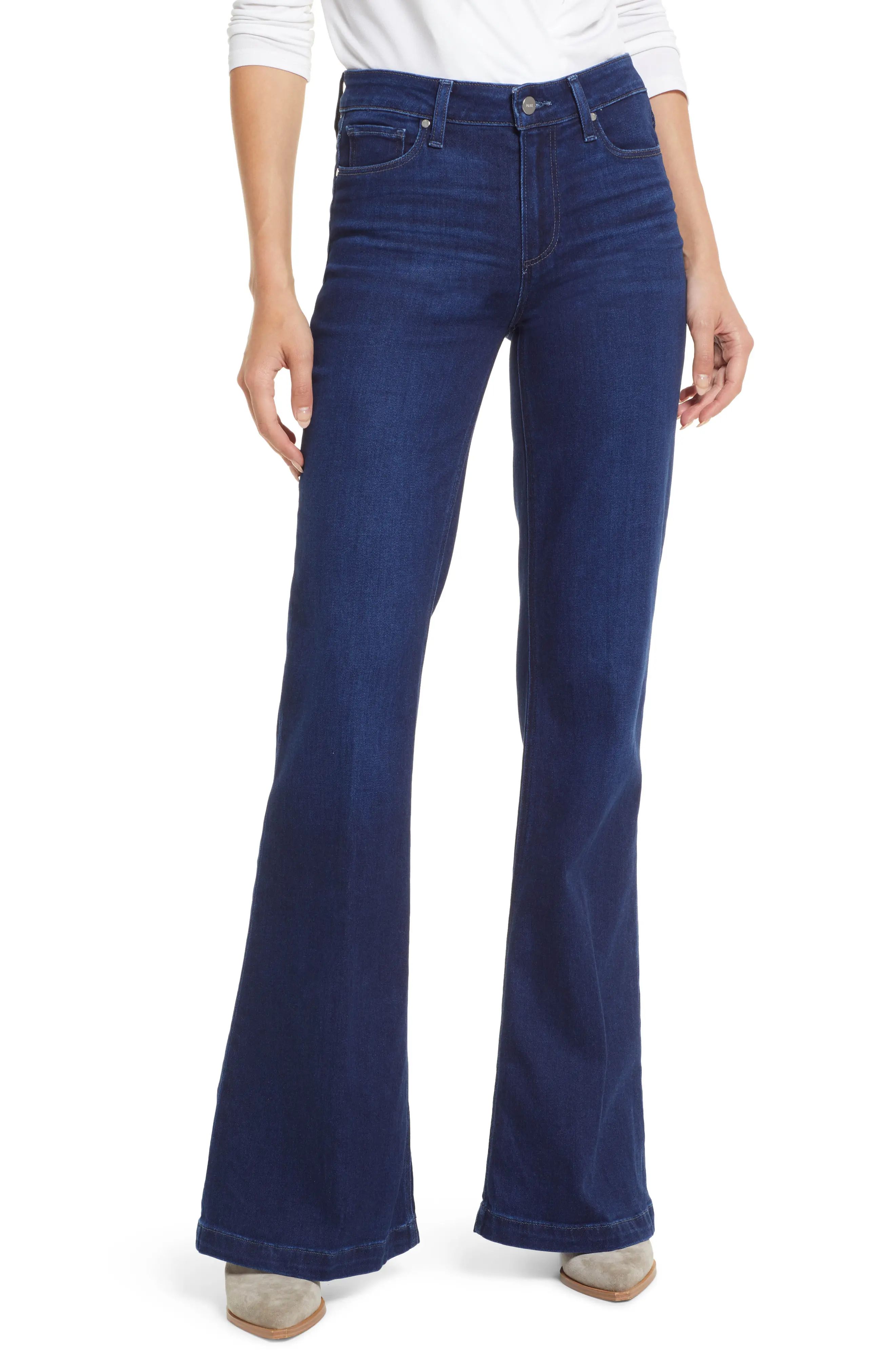 PAIGE Genevieve High Waist Flare Jeans, Size 26 in Model at Nordstrom | Nordstrom
