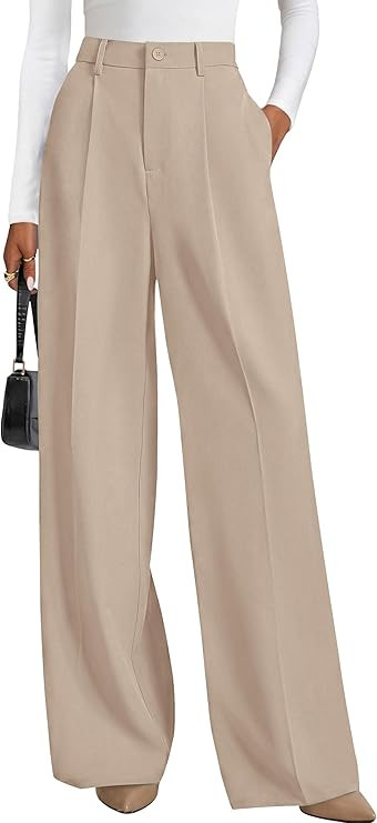 PRETTYGARDEN Wide Leg Pants for Women Trendy 2026 Fall High Waisted Business Casual Outfits Work ... | Amazon (US)
