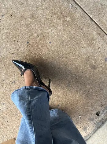 FAUX LEATHER POINTED TOE HEELS For Date Wedding Coffee Shop Work | Cider