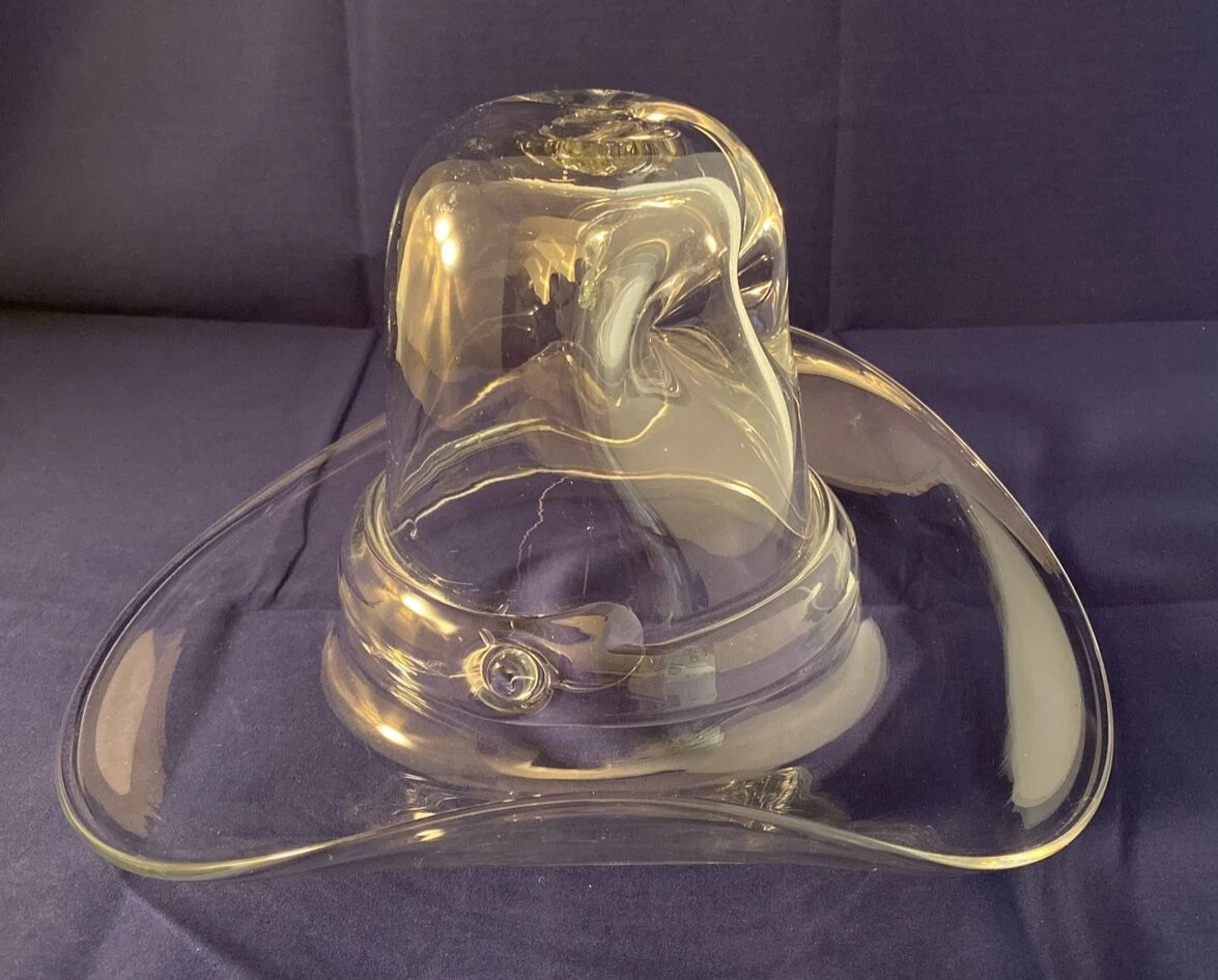 Blenko Clear Glass Cowboy Hat Ice Bucket Candy Dish, Hand Blown @B | eBay US