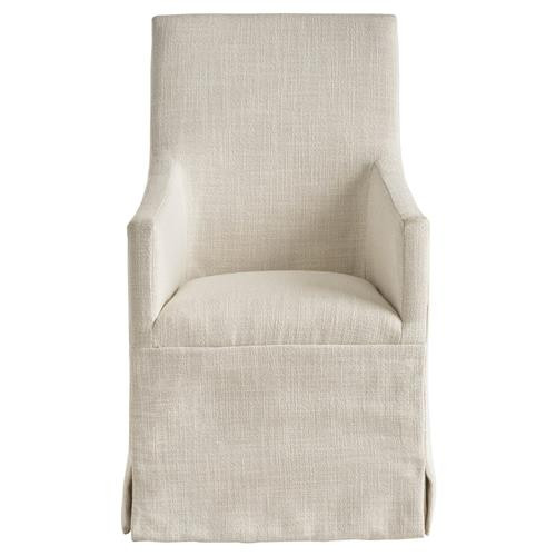 Gerald Modern Classic Beige Slipcovered Dining Arm Chair | Kathy Kuo Home