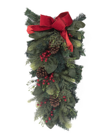 30in Real Touch Teardrop Pine Swag | TJ Maxx