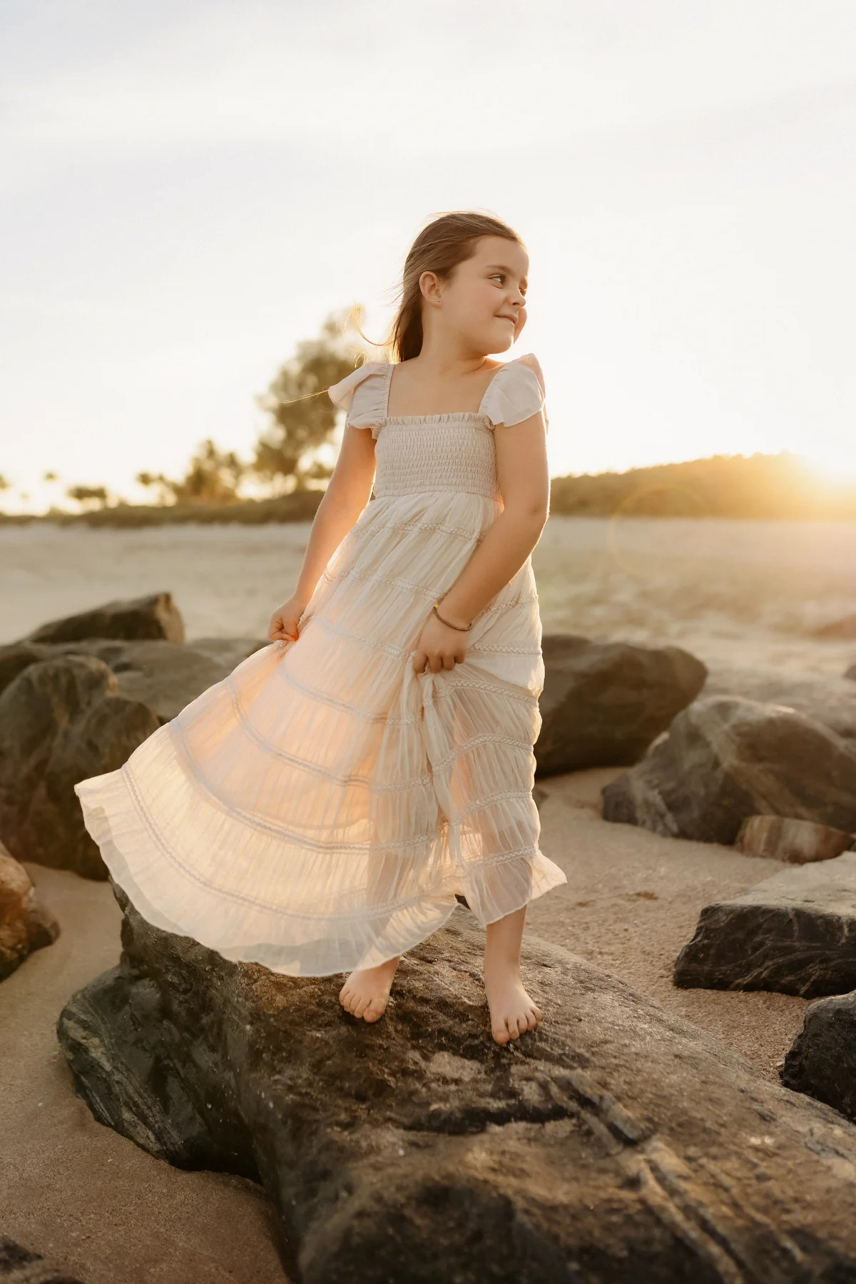 Marabella Dress (natural chiffon) | INDIE BLUE