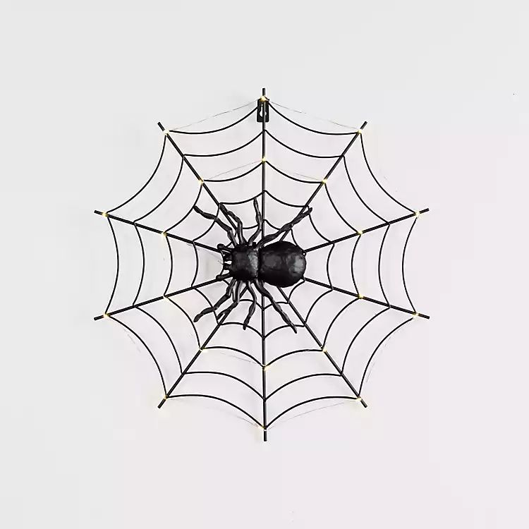 New! Black LED Spider Web Decoration | Kirkland's Home