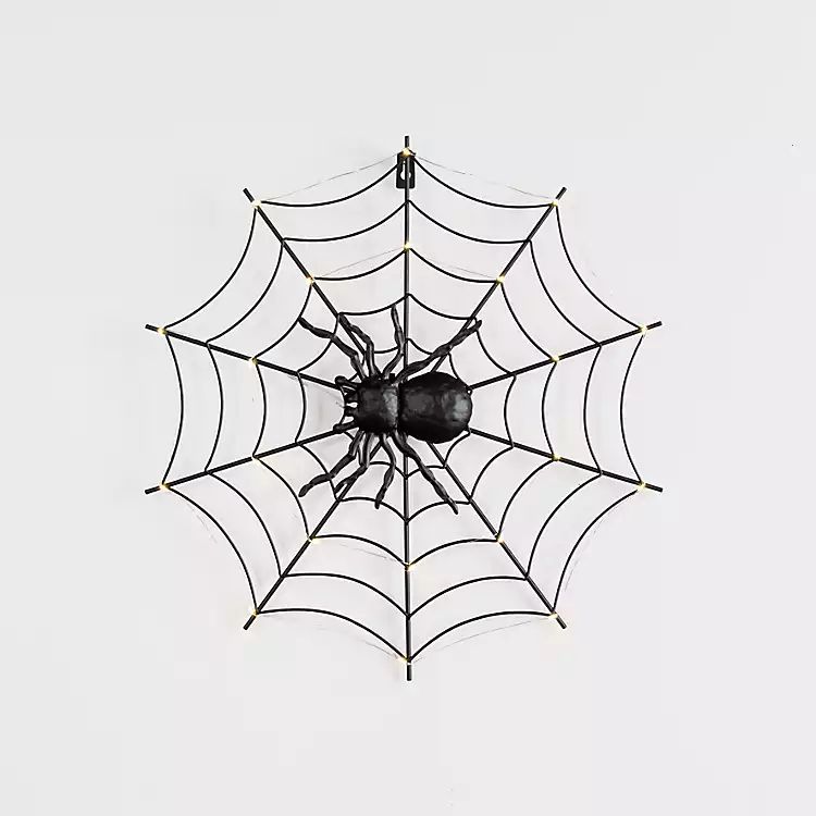 New! Black LED Spider Web Decoration | Kirkland's Home