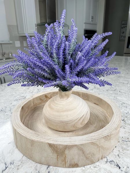 Chunky Wood Tray, Vase & Lavender are the PERFECT combination! #amazon #amazonhome #founditonamazon  #woodtray #lavender #fauxflowers #homedecor #vases #flowervase #home

#LTKhome