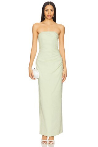 Shona Joy Lani Strapless Draped Maxi Dress in Pistachio from Revolve.com | Revolve Clothing (Global)