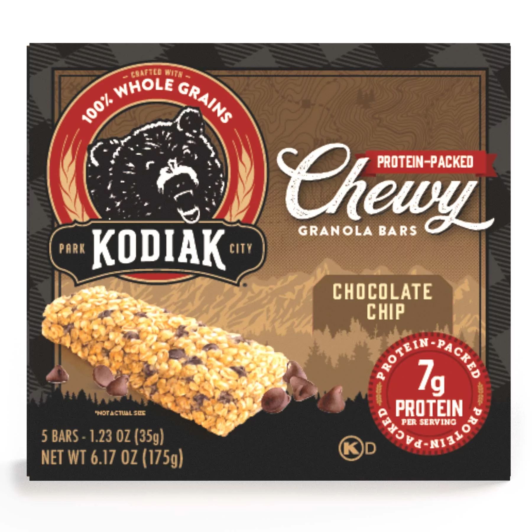 Kodiak Protein Chocolate Chip Chewy Granola Bars, 1.23 oz, 5 Count | Walmart (US)