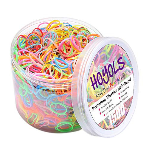 HOYOLS Baby Hair Ties Hair Rubber Bands for Toddler Infants Kids Girls Thin Small Hair Elastics TPU 1500 Piece Pack | Amazon (US)