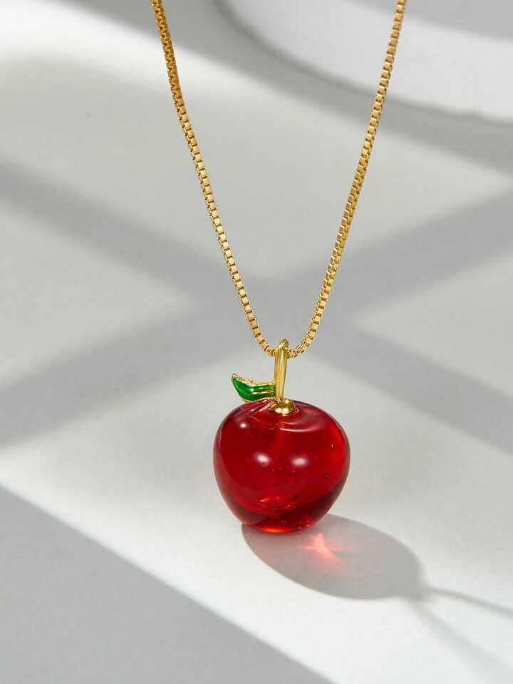 THINTIME Apple Charm Necklace | SHEIN