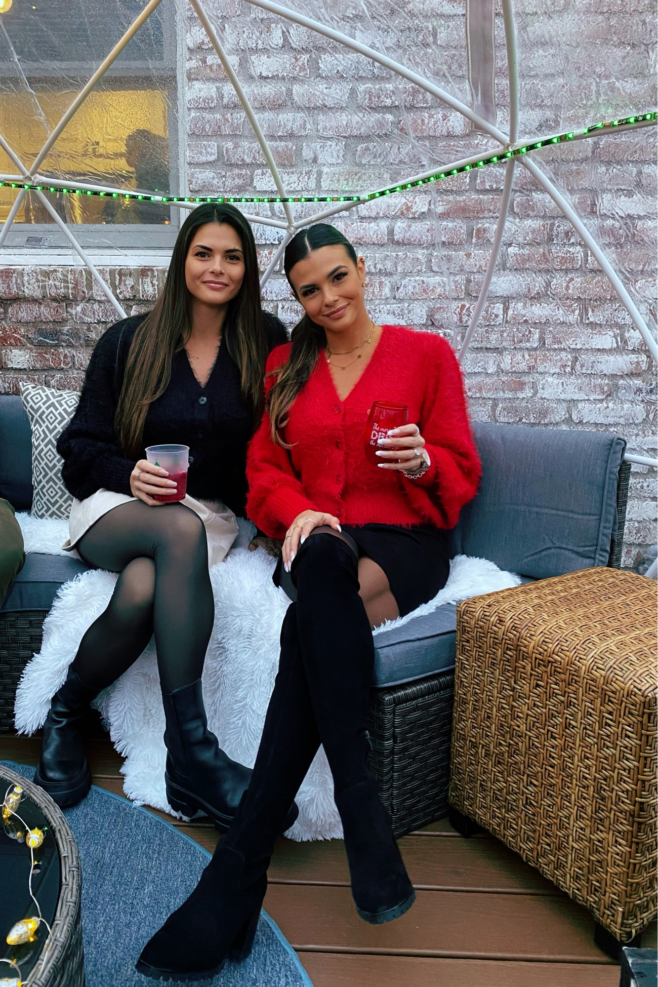 Holiday outfit / Valentine’s Day outfit / dinner outfit / skirt / sweater / fuzzy sweater / cardigan/ tights / stockings / knee high boots / over the knee boots / dinner outfit / winter outfit / red sweater 

#LTKparties #LTKSeasonal #LTKstyletip