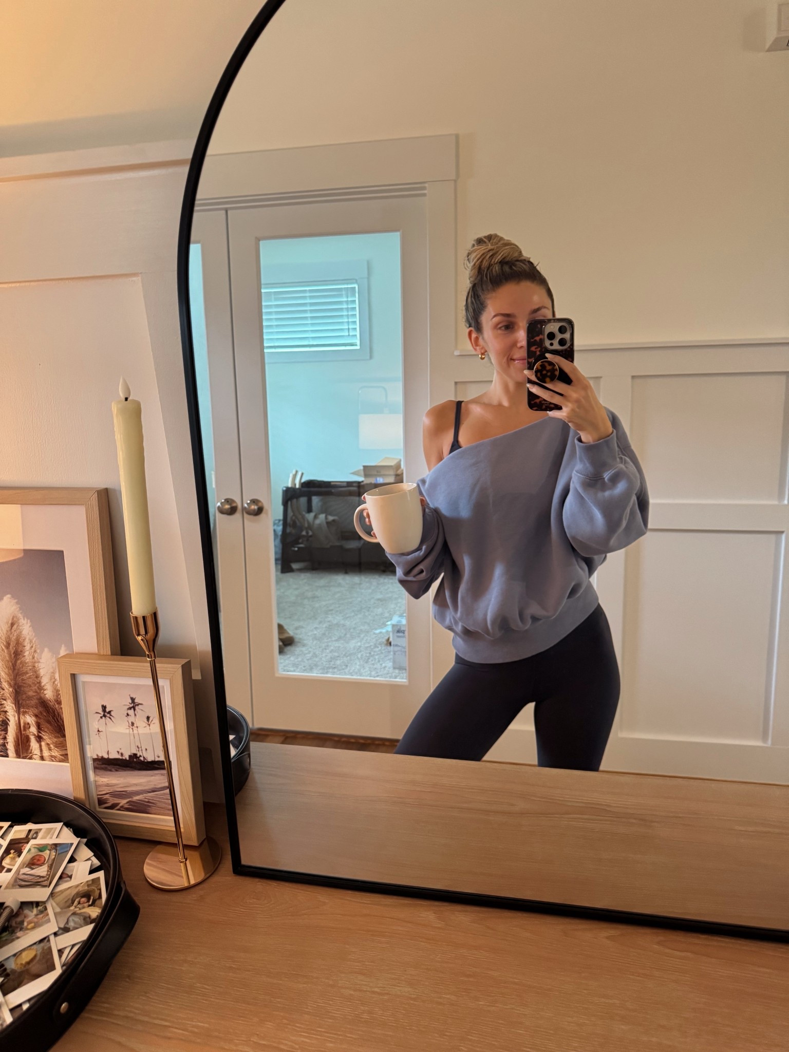 cozy fall ootd — off the shoulder sweatshirt has been a fave and best seller! Size small& xs in the matching set 

#LTKFindsUnder50 #LTKFindsUnder100 #LTKSeasonal