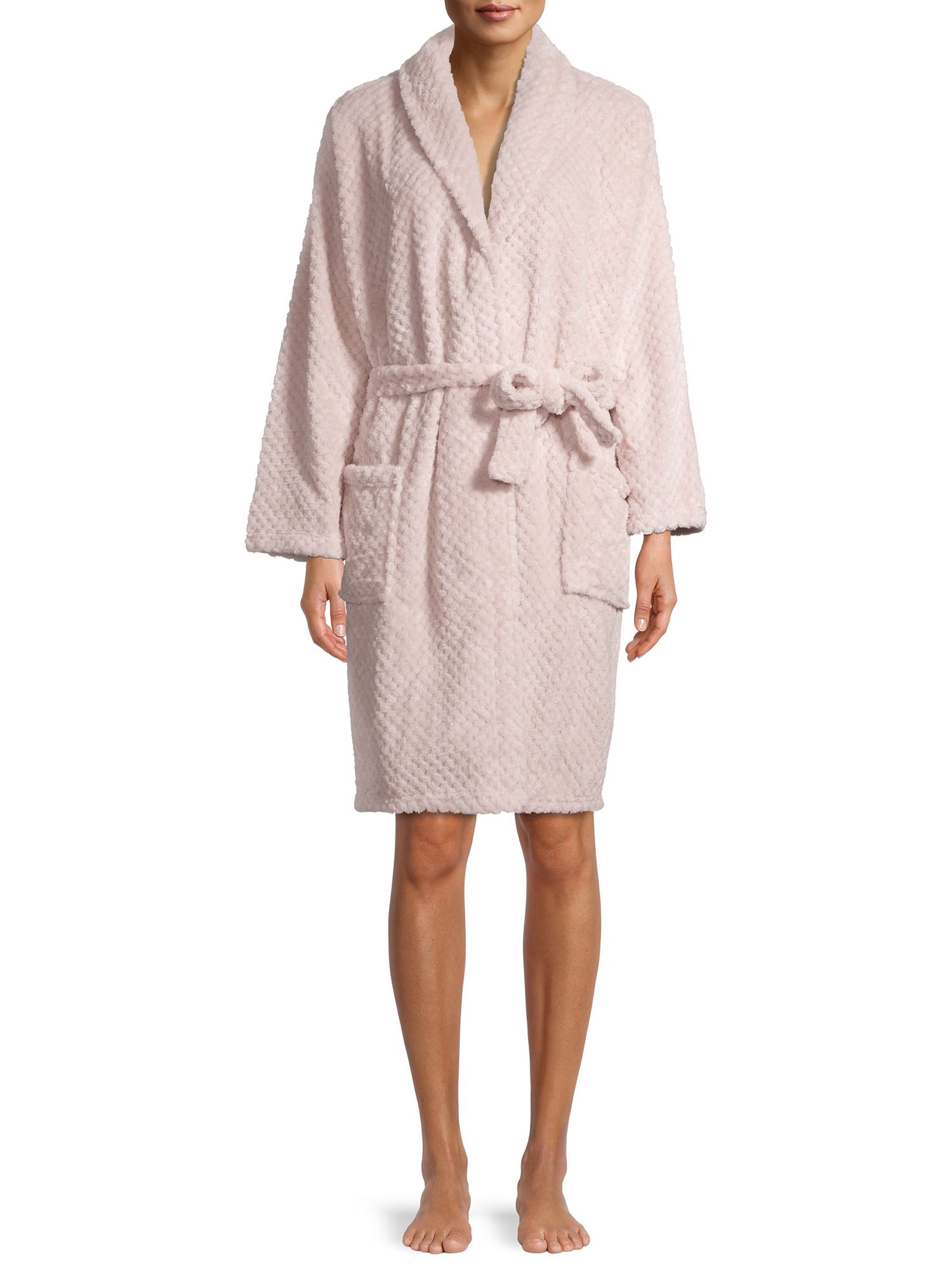 Blue Star Clothing Women's 3/4 Length Textured Plush Robe - Walmart.com | Walmart (US)