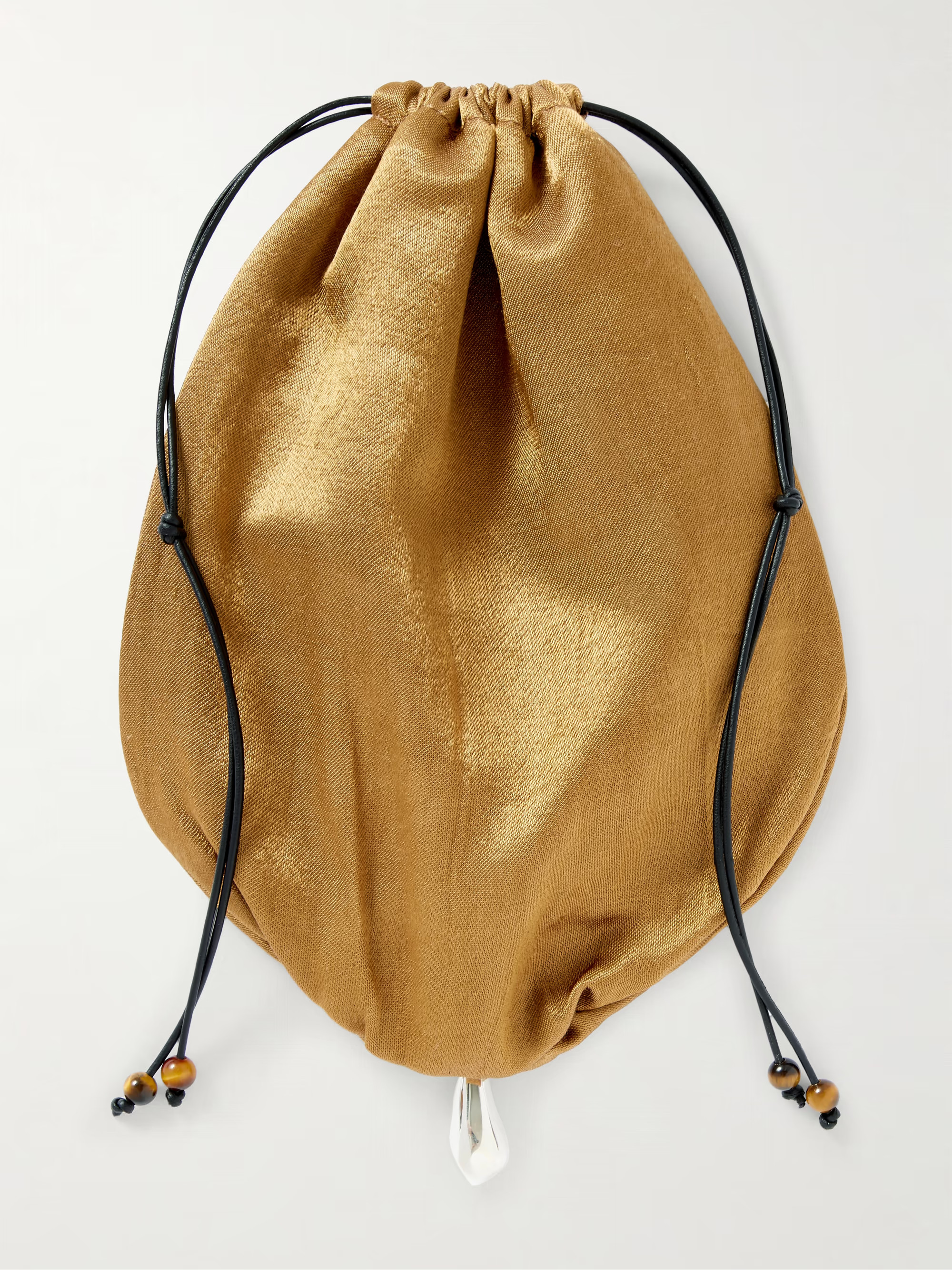 Teardrop embellished satin drawstring pouch | NET-A-PORTER (US)