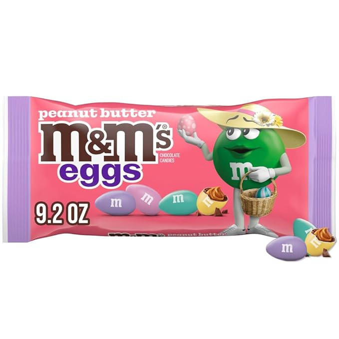 M&M'S Peanut Butter Eggs, Chocolate Easter Candy for Easter Basket Stuffers, Candy Dish, Desserts... | Amazon (US)