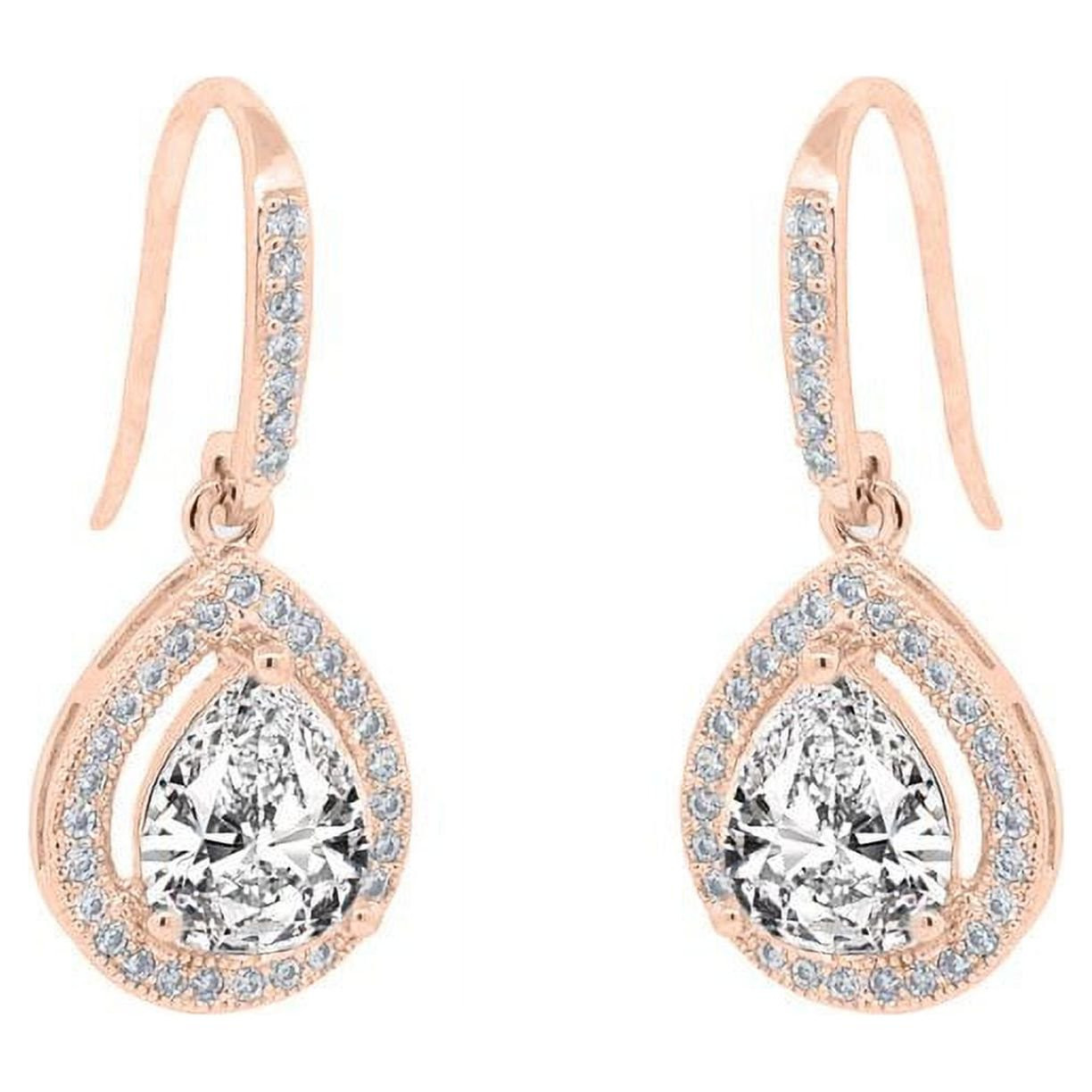 Cate & Chloe Isabel 18k Rose Gold Plated Drop Dangle Earrings | CZ Crystal Jewelry for Women, Gif... | Walmart (US)