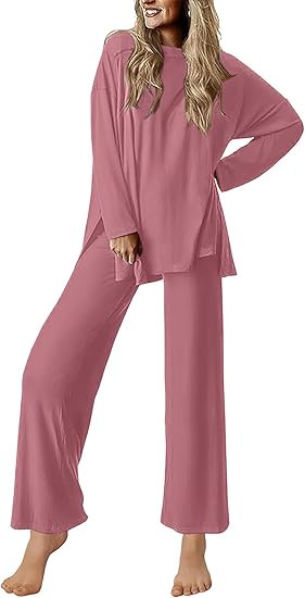 Ekouaer Lounge Sets for Women Long Sleeve Pajamas Fall Loungewear Soft Comfy Pjs Two Piece Travel... | Amazon (US)