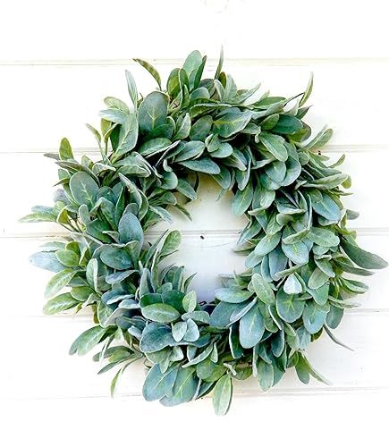 Farmhouse Wreath, Lambs Ear Wreath, Farmhouse Decor, Fall Wreath, Winter Wreath, Spring Wreath, S... | Amazon (US)