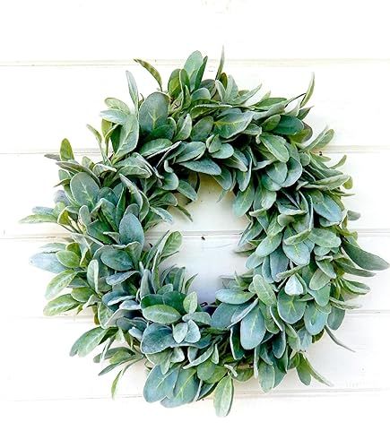 Farmhouse Wreath, Lambs Ear Wreath, Farmhouse Decor, Fall Wreath, Winter Wreath, Spring Wreath, S... | Amazon (US)