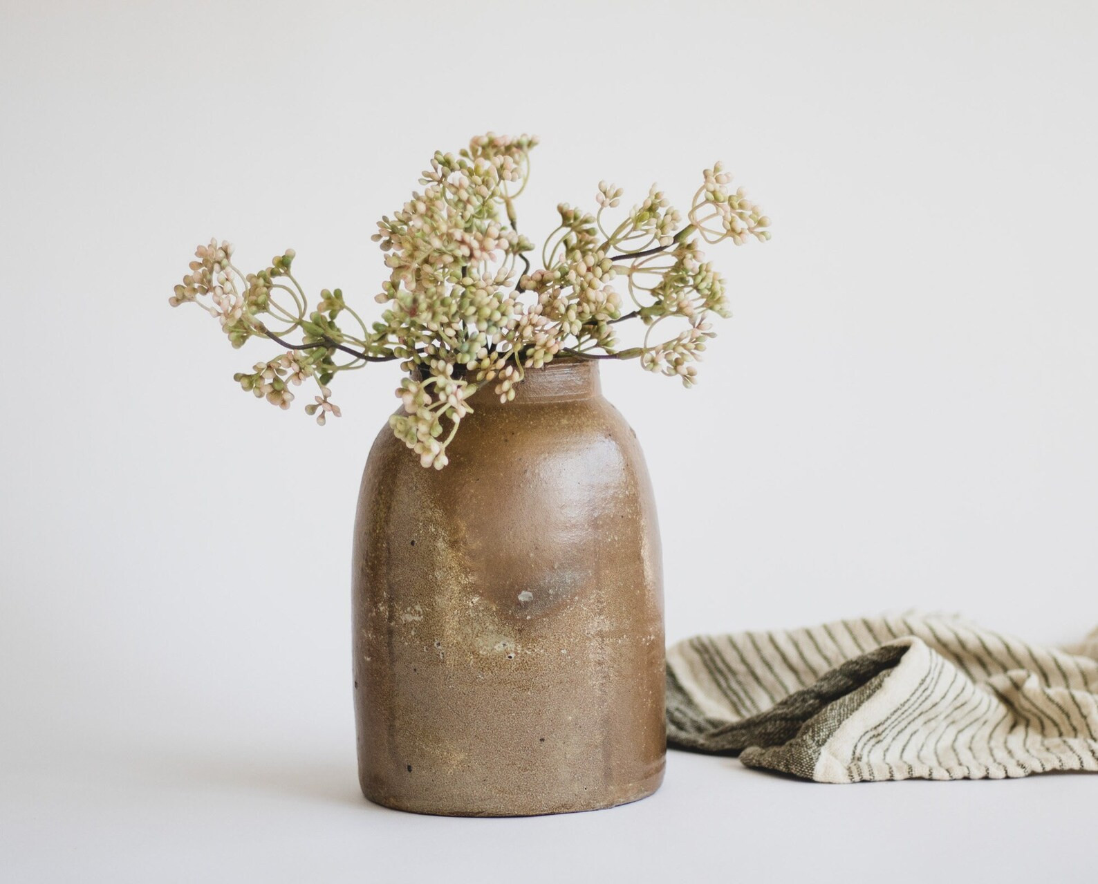 Wabi Sabi Stoneware Crock Salt Glazed, Rustic Pottery Vase, Neutral Ceramic Vase, Primitive Potte... | Etsy (US)
