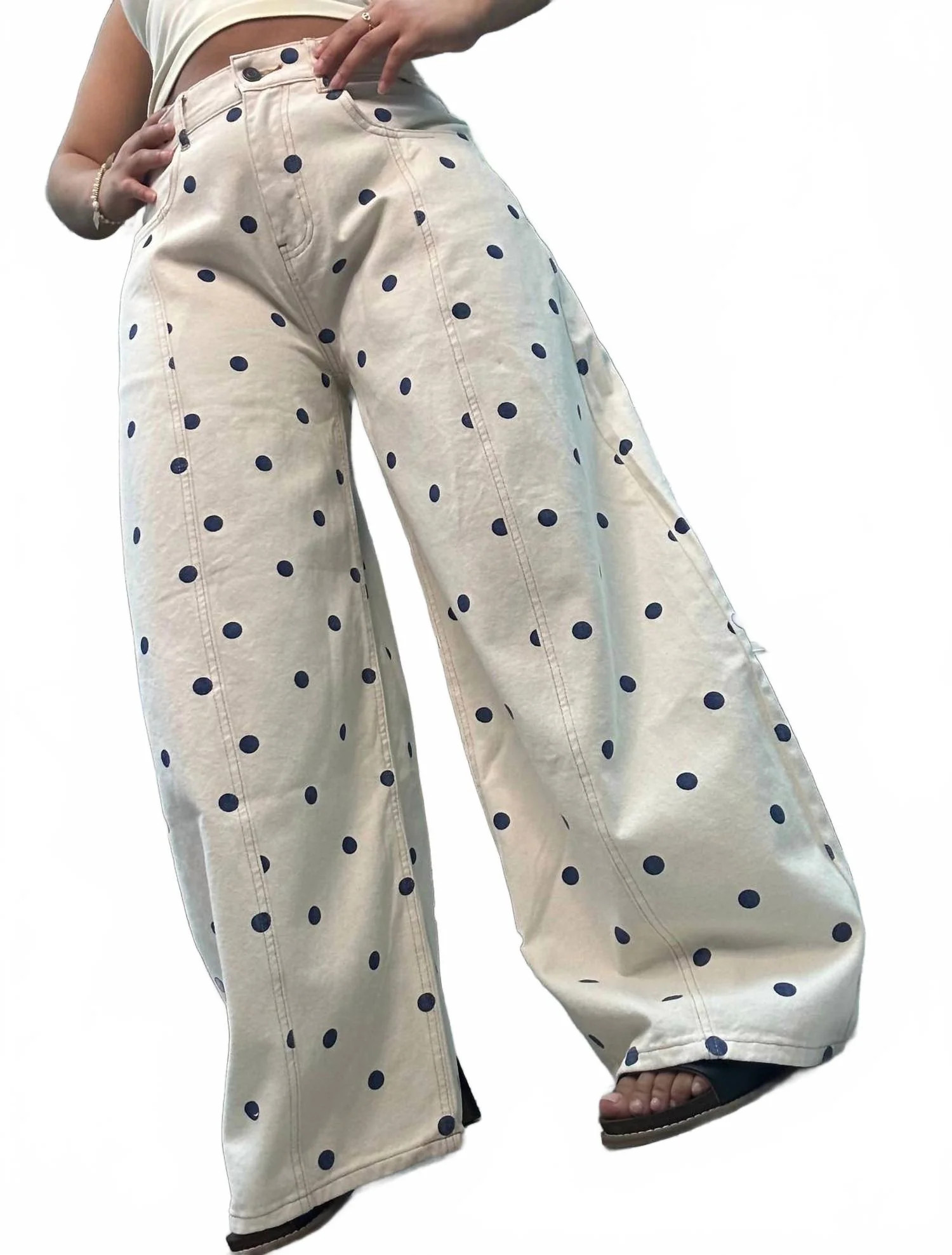 Women's Polka Dot Gypsy Fit Pants In Blue | Shop Simon