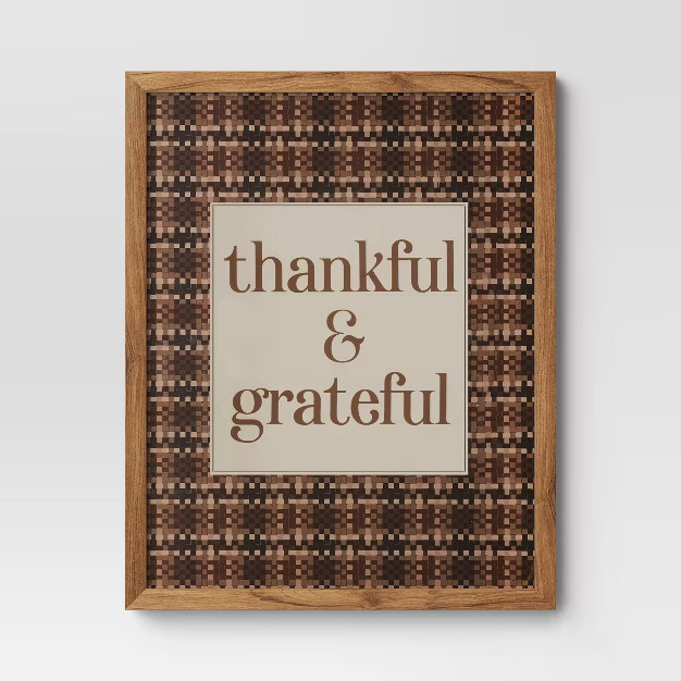 16" x 20" Thankful & Grateful Framed Under Plexi - Threshold™ | Target