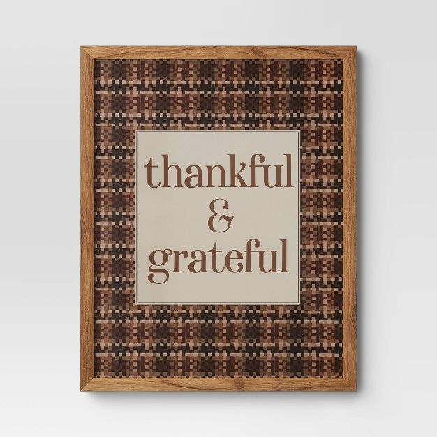 16" x 20" Thankful & Grateful Framed Under Plexi - Threshold™ | Target