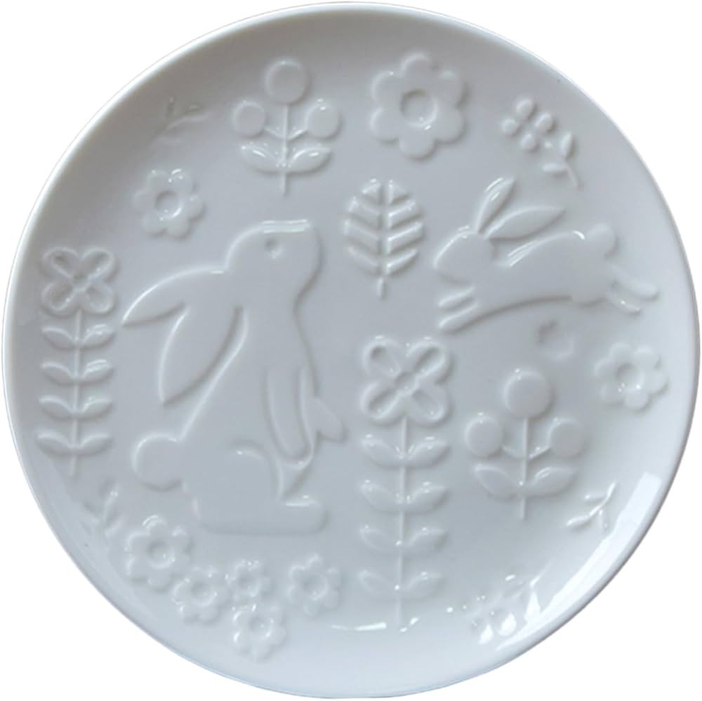 NOLITOY Ceramic Bunny Dish Rabbit Plates Rabbit Plate Bowl Round Salad Plates Circle Tray Serving... | Amazon (US)