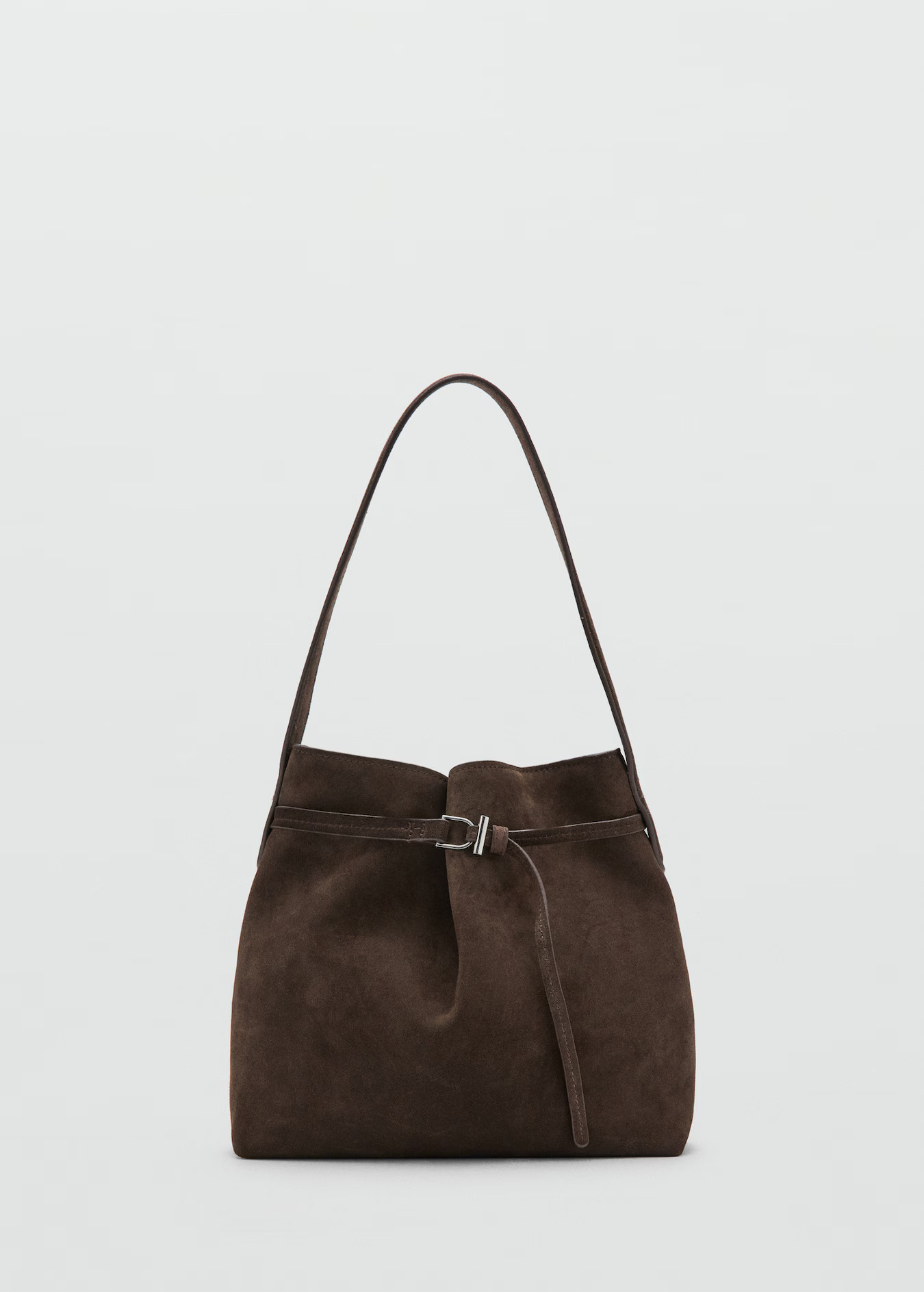 Suede bucket bag with buckle - Women | MANGO United Kingdom | MANGO (UK)