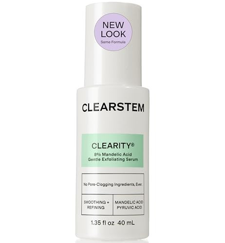 CLEARSTEM - CLEARITY The Blackhead Dissolver Mandelic Acid Serum - Vitamin C, Turmeric, Collagen Boost - All Skin Types - Facial Skin Care Products - Gluten Free, Cruelty Free - 1.35 Fl Oz / 40ml | Amazon (US)