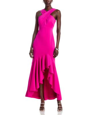 Halter Neck Empire Waist Hi Lo Gown | Bloomingdale's (US)