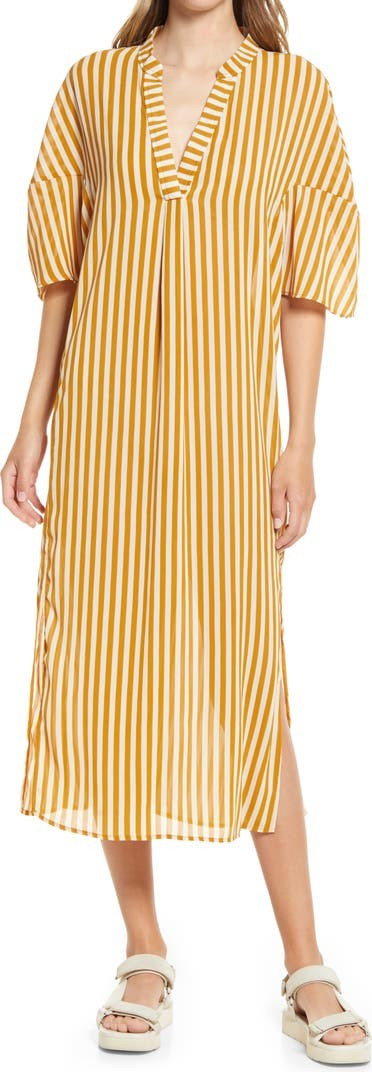Stripe Oversize Maxi Shirtdress | Nordstrom