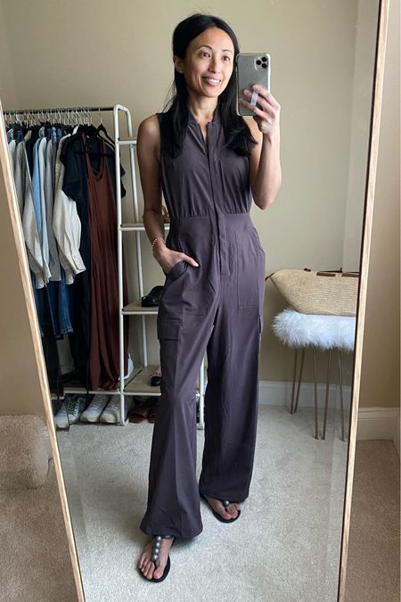 Spring outfit. Summer outfit. Vacation outfit  Jumpsuit is 25% off. Great material for travel. Can cinch pant legs into joggers. True to size and I’m in petite at 5’4  

#LTKsalealert #LTKover40 #LTKtravel