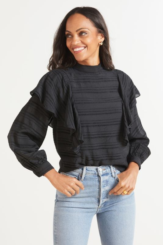 ALLISON JOY Bowie Ruffle Blouse | EVEREVE | Evereve