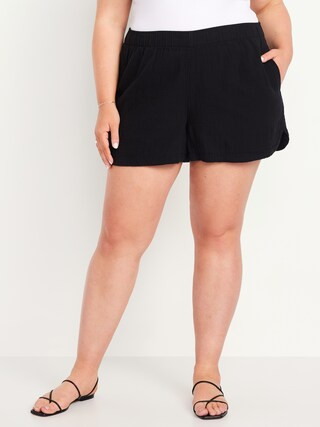 High-Waisted Crinkle Gauze Shorts -- 4-inch inseam | Old Navy (US)