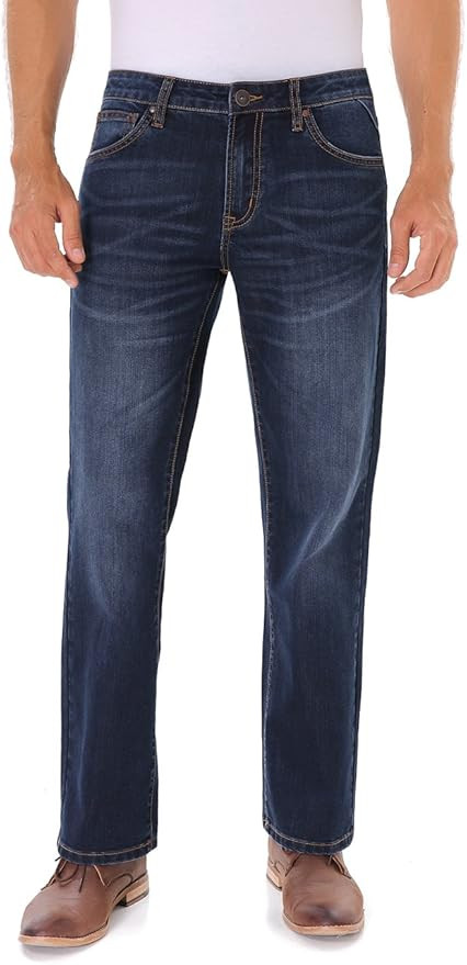 Jeans for Men,Stretch Lightweight Straight Fit,Relaxed Fit Mens Jeans,Comfortable Soft Denim Clas... | Amazon (US)