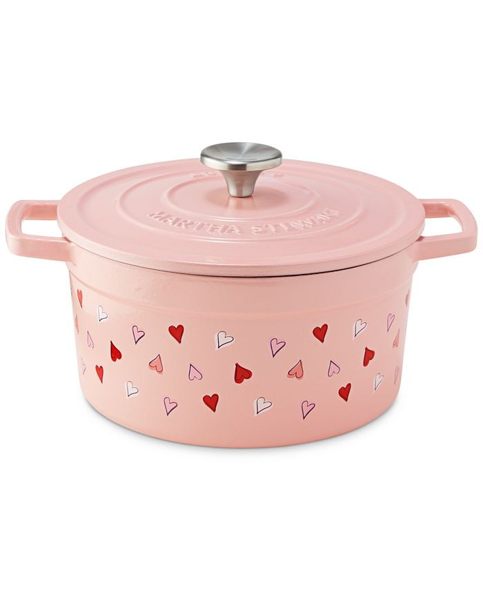 Martha Stewart Collection 4-Qt. Ditsy Hearts Dutch Oven, Created for Macy's & Reviews - Cookware ... | Macys (US)
