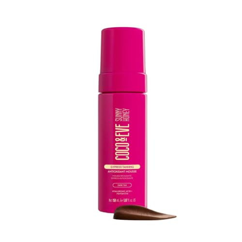 Coco & Eve Express Self Tanning Mousse - 1 Hour Streak-Free Hydrating Sunless Tanning Mousse, Fast-Drying Natural Glow, Infused with Hyaluronic Acid & Coconut Extract Vegan, Cruelty Free | 5.07 Fl Oz | Amazon (US)