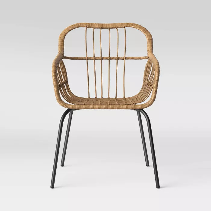 4pk Mid-Century Patio Stack Chair - Brown - Project 62™ | Target