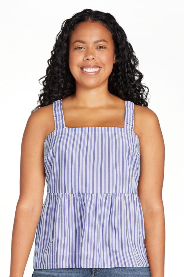 Free Assembly Women's Square Neck Tank Top with Elastic Straps, Sizes XS-XXL | Walmart (US)