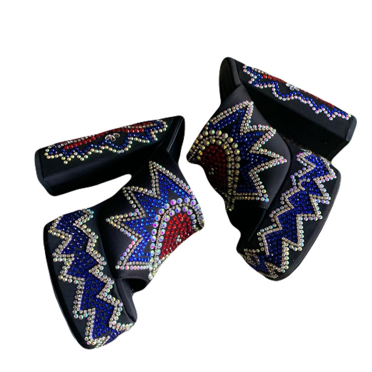 Azalea Wang Women's Mules - Black/Multi - US 7.5 | Depop US