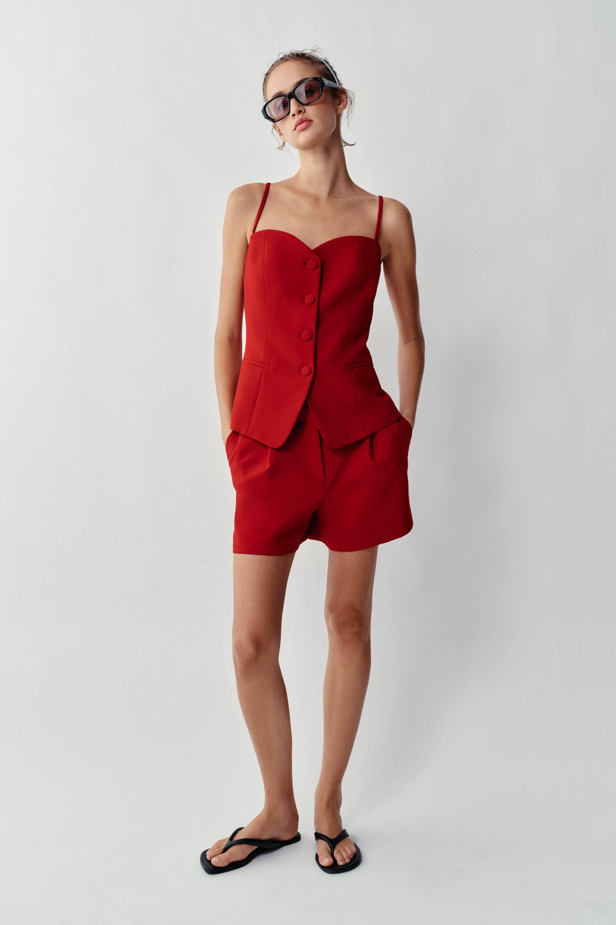 SWEETHEART NECKLINE STRAPPY VEST | Zara US