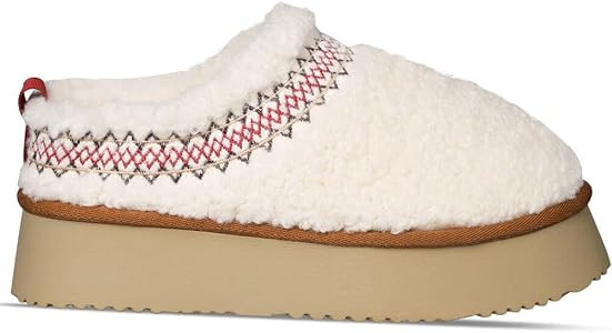 Women's Fuzzy Platform Slippers Boots Braid Slippers with Plush Fleece Lining Comfy Soft Non-Slip... | Amazon (US)